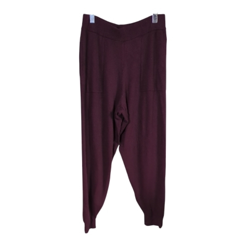 Soma Sweater Jogger Merlot‎ Size Large Knit Recycled Yarn Elastic Waist Pockets